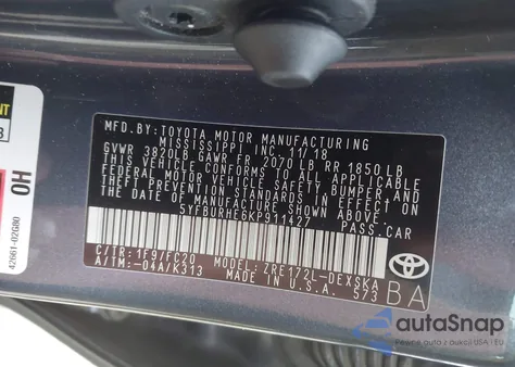 2019 Toyota Corolla Se z USA, uszkodzony, nr VIN 5YFBURHE6KP911427